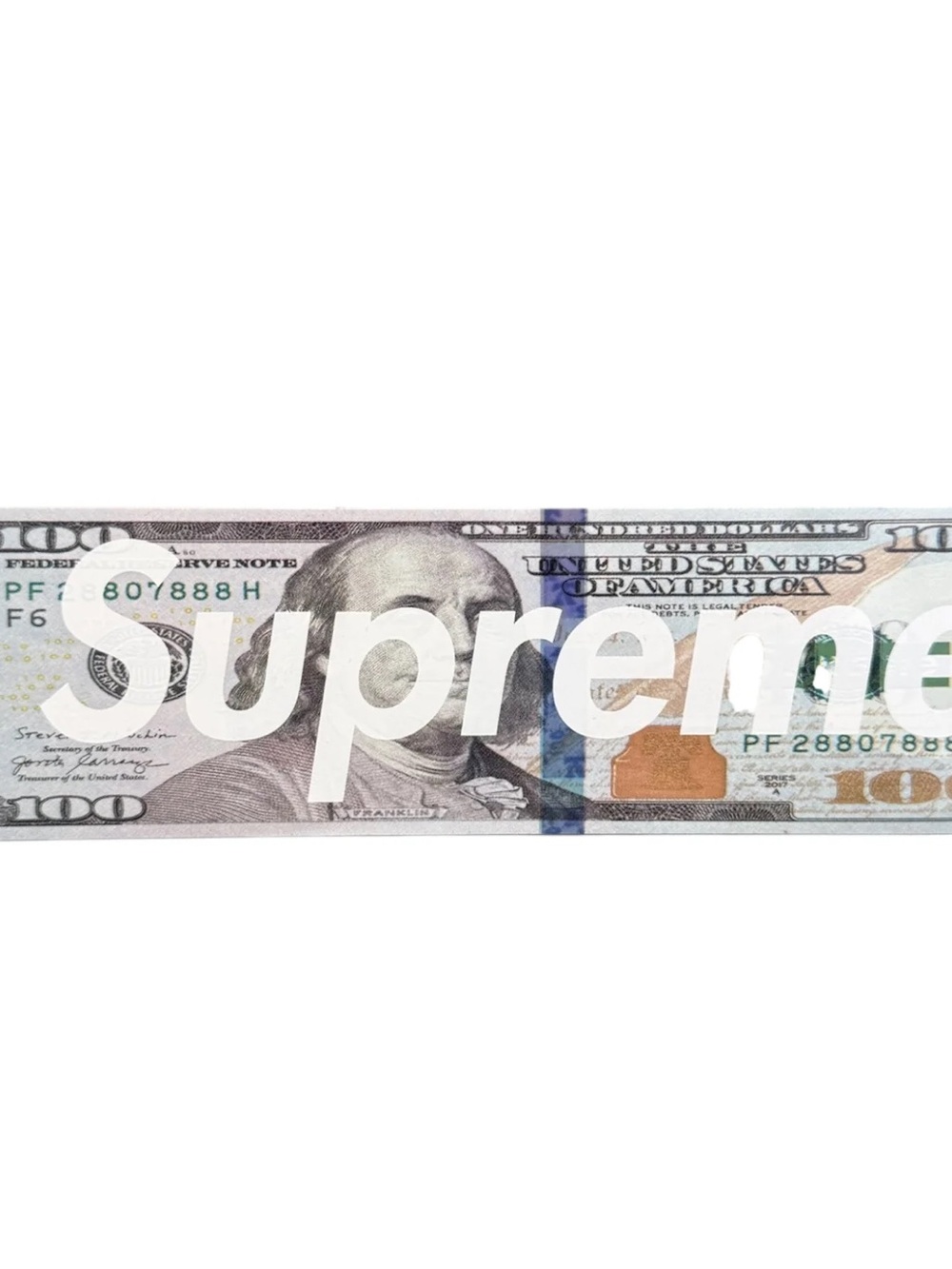 Supreme $100 Bill Box Logo Sticker (FW25)